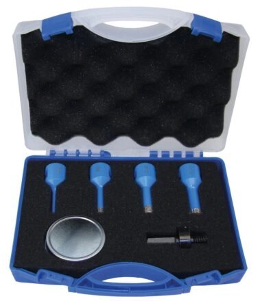 Kit de couronnes diamantées pour carrelage, Diam Industries SX-1100/M14, 4 couronnes Ø 6-8-10-12 mm