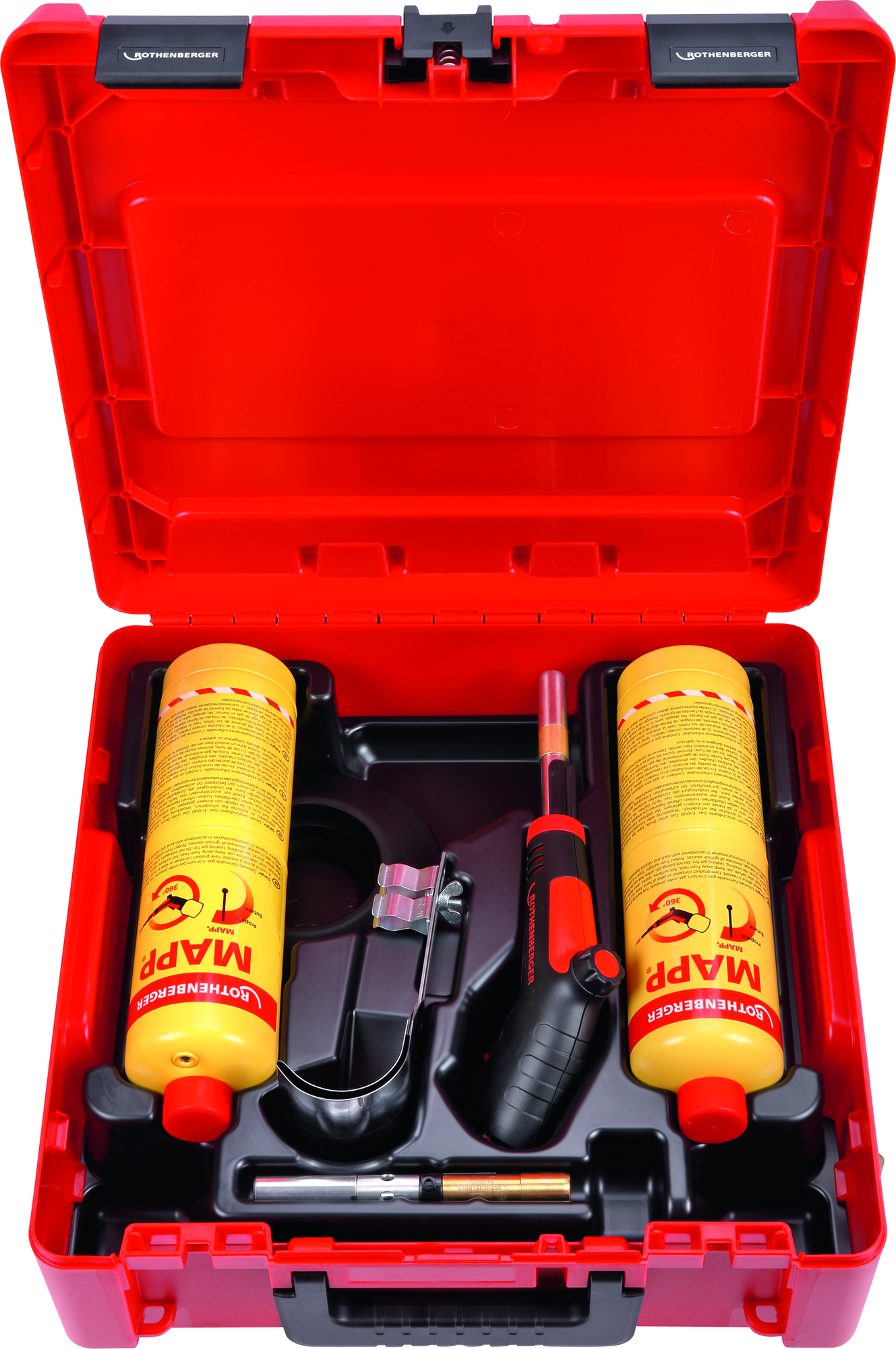 Kit de brasage fort, Rothenberger SUPER FIRE 4 HOT BOX, avec cartouche MAPP Gas, jusqu'à Ø 28 mm
