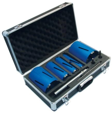 Set diamantboorkronen voor beton, Diam Industries SD-1600, 5 boorkronen Ø 38-52-65-117-132 mm