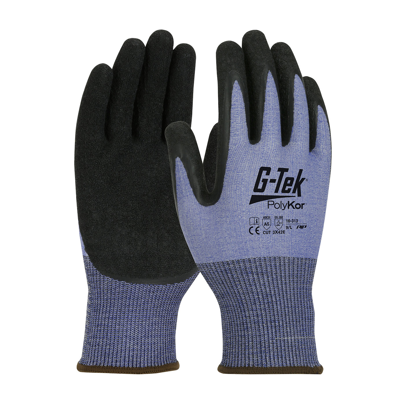Naadloos gebreide werkhandschoen, PIP PolyKor X7 16-313, blauw, maat 10