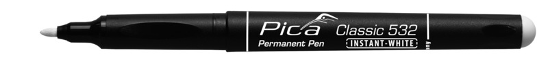 Permanente bouwmarker, Pica INSTANT, kogelpunt, lijndikte 1 tot 2 mm, wit