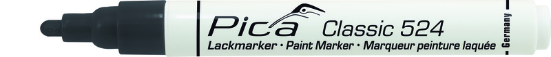 Industriële lakmarker, Pica, ronde punt, lijndikte 2 tot 4 mm, zwart
