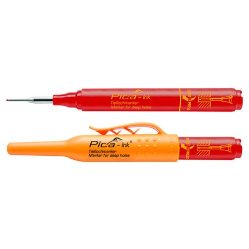 Permanente marker voor diepe gaten, Pica Ink, rood