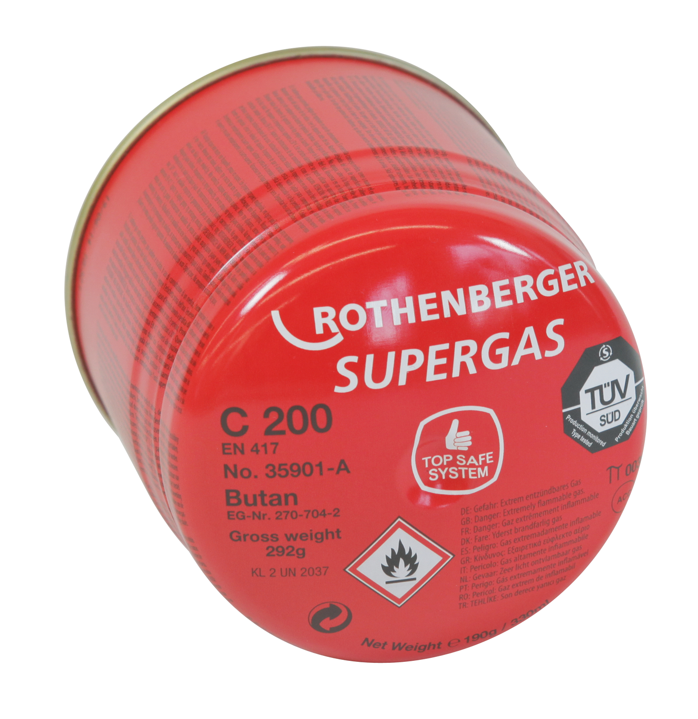 Cartouche de gaz pour brasage tendre, Rothenberger Supergas C 200 TSS, 200 g