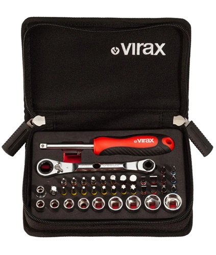 Koffer met doppen en bits, Virax, 41 stuks