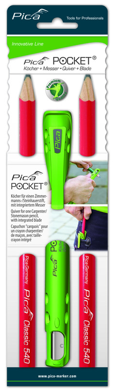 Potloodhouder met timmermanspotlood, Pica Pocket, 24 cm