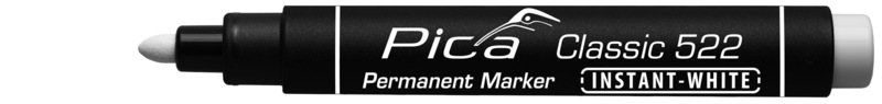 Marqueur permanent pour chantier, Pica INSTANT, pointe ogive, trait 1 à 4 mm, blanc