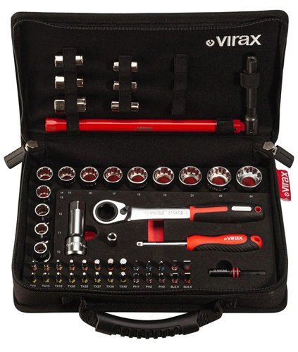 Coffret de douilles et embouts, Virax Plombi'Box, 51 pièces