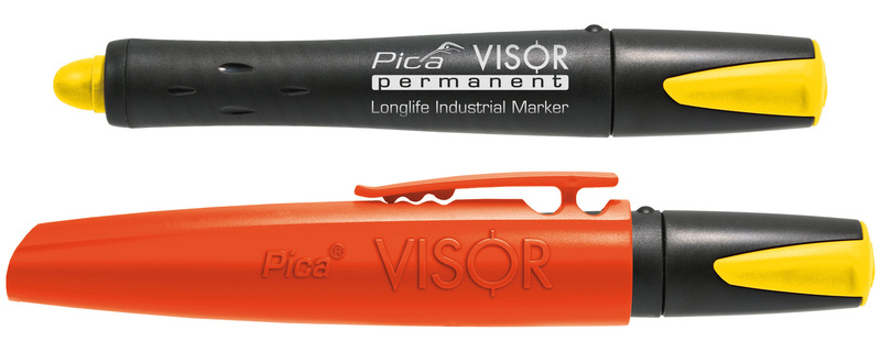 Permanente stiftmarker, Pica VISOR, stift Ø 10 mm, geel