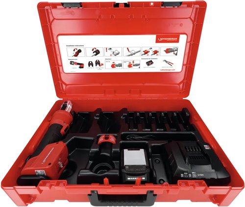 Presse à sertir sur batterie, Rothenberger ROMAX NANO, set de base sans mâchoires