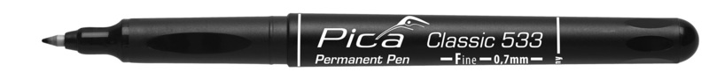 Marqueur permanent pour chantier, Pica, pointe ronde, trait 0,7 mm, noir