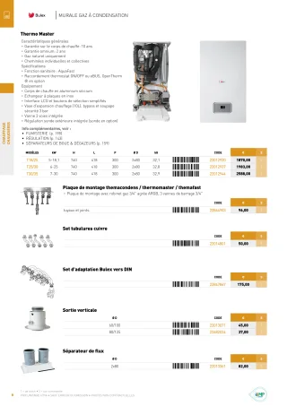 Page produits du catalogue Chauffage